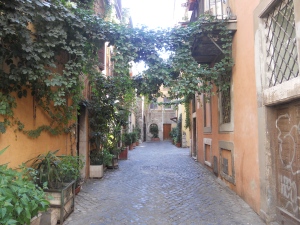 Typical street in Trastevere