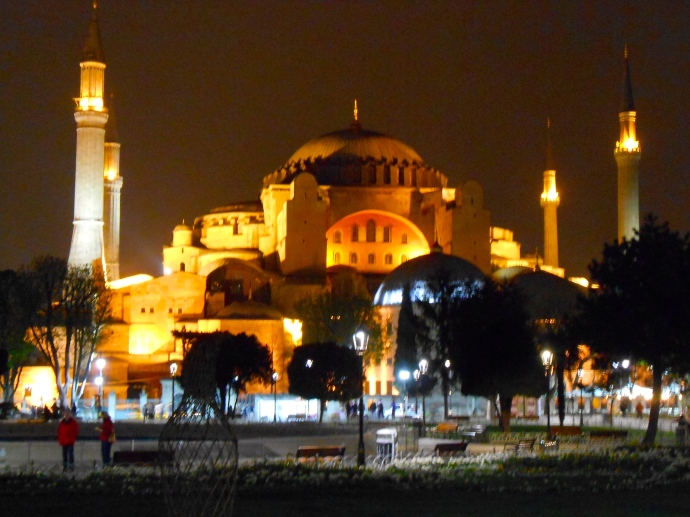 The Hagia Sophia at night